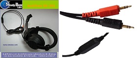 Audífonos con microfono para idiomas con Conector de dos plug stereo de 3.5mm tipo TRS y control de volumen