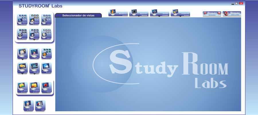 Ejemplo de una Interfaz del software de control de aula de computadores Windows  StudyRoom Control